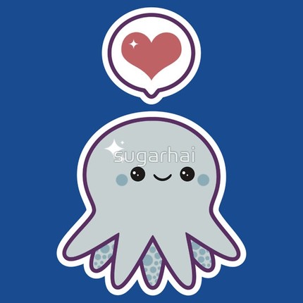 Cute Blue Octopus