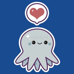 Cute Blue Octopus