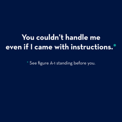 You Couldn't Handle Me with Instructions
