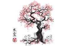 Forest Spirits Sumi-e